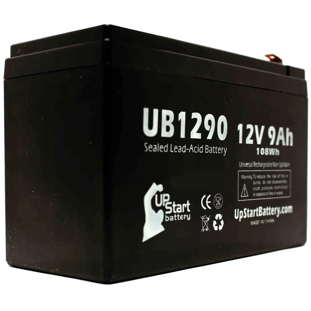 Battery Terminal Replacement 8 F1 - Pack Sealed Compatible MICROGAS 9000mAh, to Includes Battery Adapters - 9Ah, Terminal, - 4x Acid F2 (12V, F1 Kontron AGM, Universal Lead UB1290 SLA) 7640