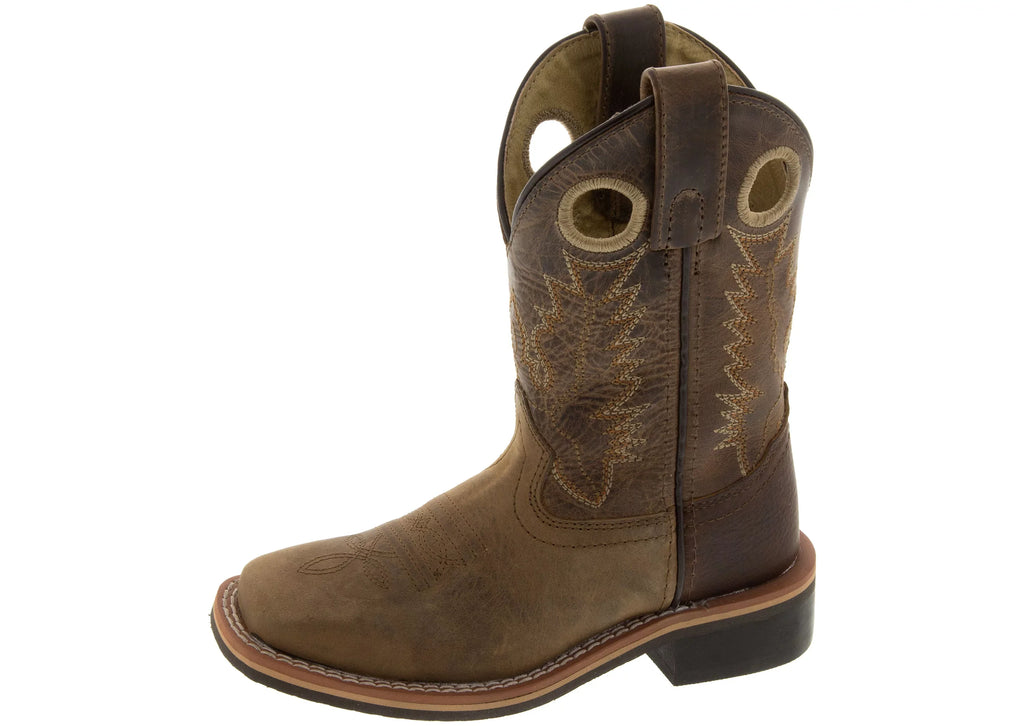 Square US Western Boot Jesse Toe 12 Brown Smoky Mountain Boys' D(M)