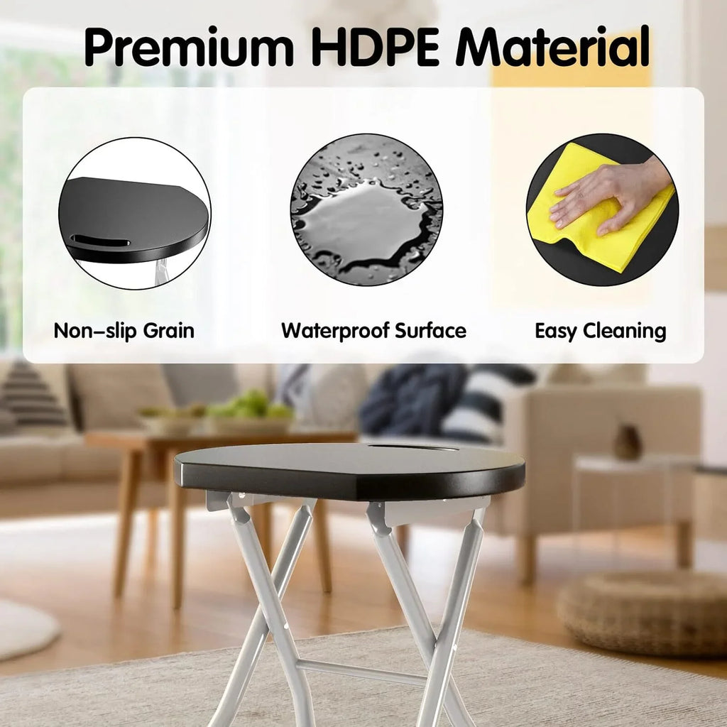 28'' Barstools Duty Camping, exterior with SILKYDRY for lbs Stools Handle, Collapsible Stool, & Adults Portable Foldable 330 MIDDOW Stool Capacity Kitchen, Heavy Counter Chair Metal Bar Folding for