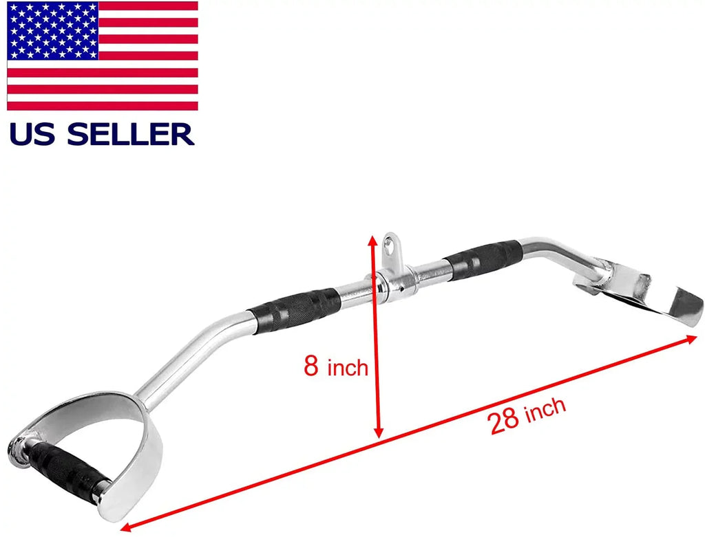 Cable Fitness 28″ MANIAC Accessory Home 28-Inch FITNESS Gym Revolving Attachment Pro Bar LAT