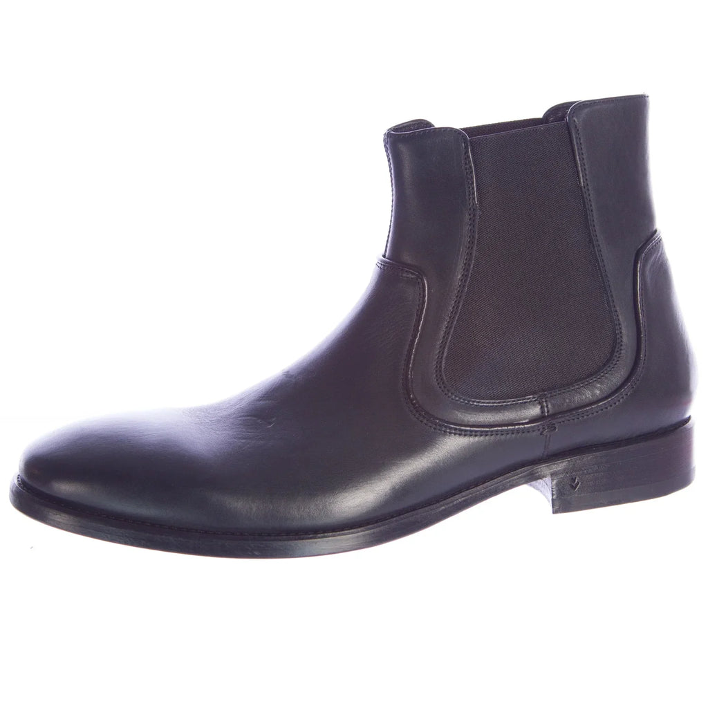 Men's Black 7 John Varvatos Chelsea Boots Leather Fleetwood