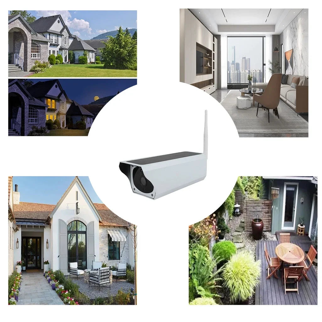 Solar with and exterior 2.0 Camera IP Wireless Detection Bullet Waterproof, Advanced PIR Night Battery IP67 Day MP1080P Vision, Powe Motion Security