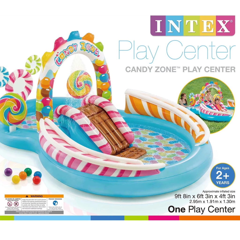 Zone Pack) Play Pool Waterslide(Open (2 w/ Splash Kids Candy Intex Center Box)