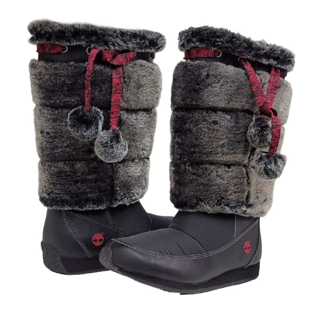 US Black 4.5 Kid Winterberry Medium Boot dimension Big Fur Timberland Tall 59994 Junior