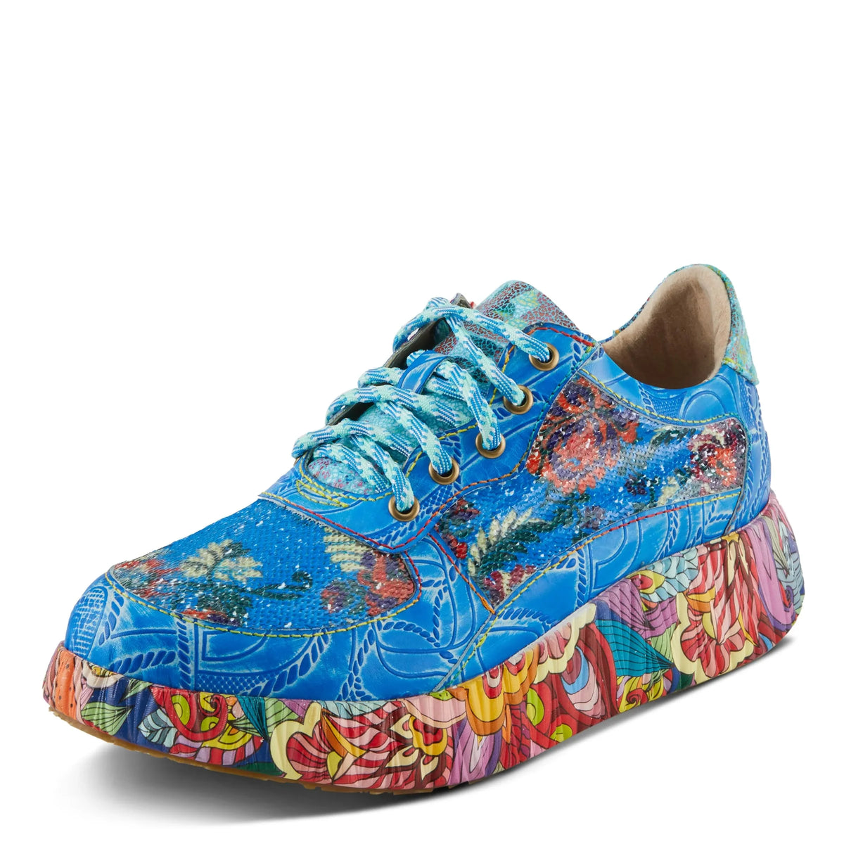 Spring | Energetic Multi Patterns Step US L'Artiste Multicolored Unique 10.5-11 CAFFEY / EU Sneakers Blue 42 Fashion Women's