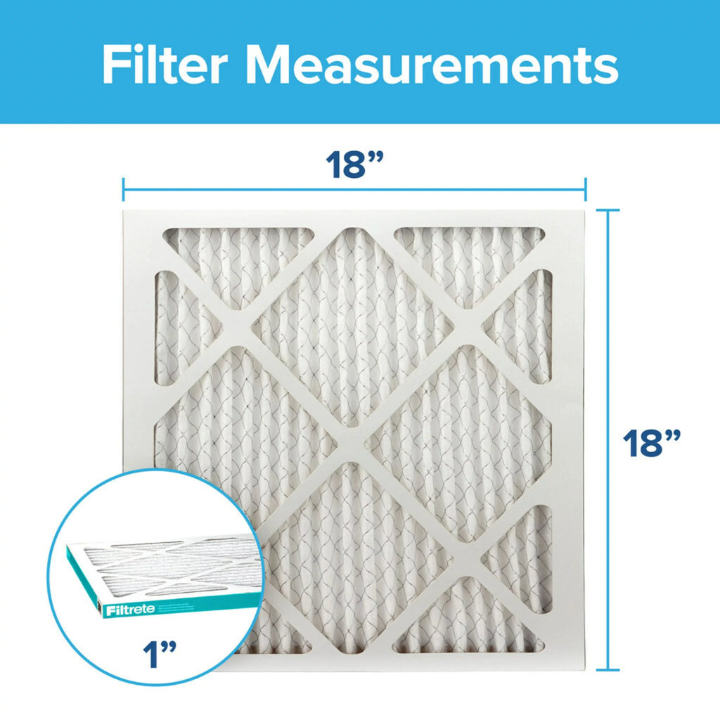 Reduction Air 3M Filtrete Furnace Filter, by 4 MPR, 11, Filters MERV HVAC 1200 18x18x1, Allergen