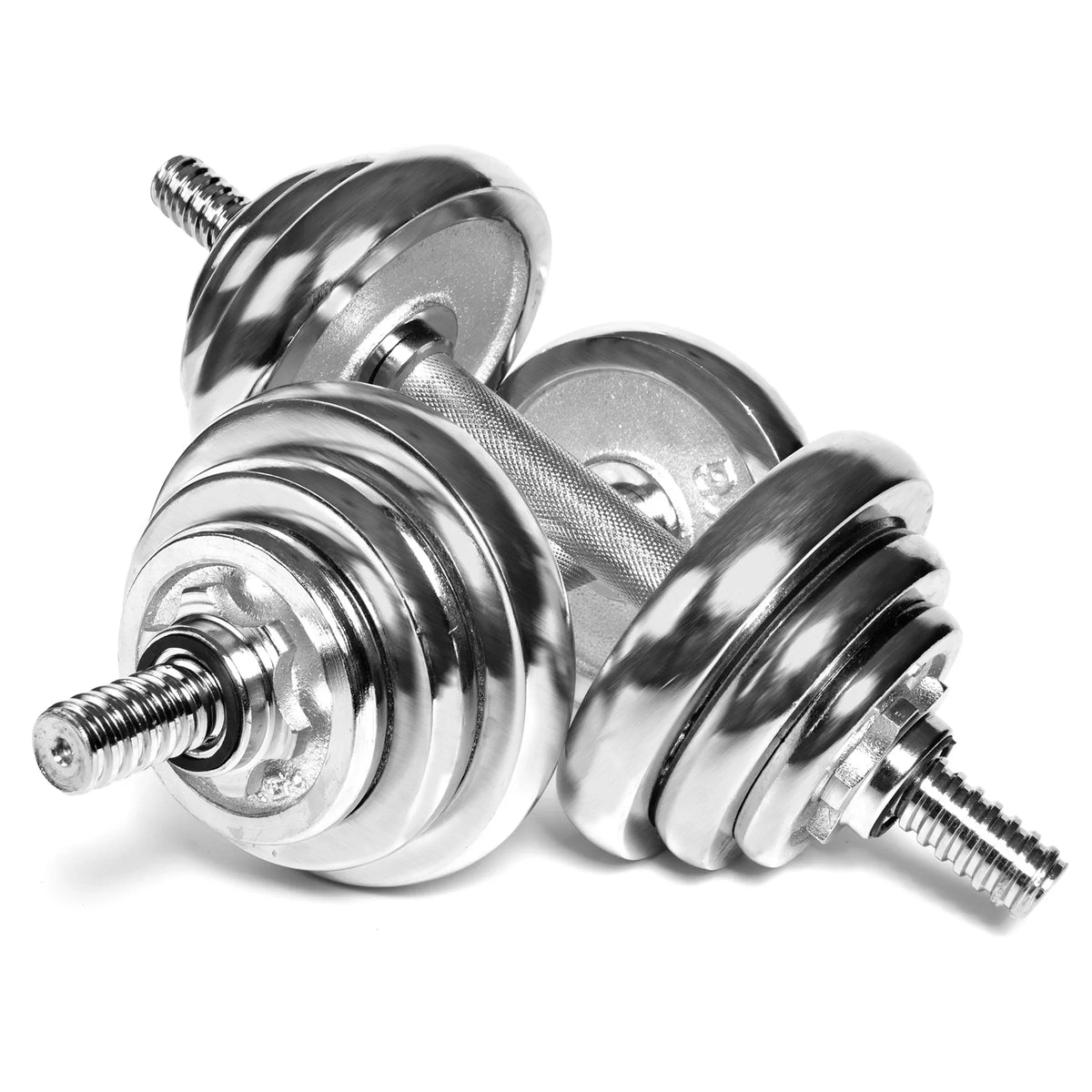 Dumbbell Fitness Detachable Dumbbells Silver Adjustable Gym for Barbells SAYFUT Exercise, Household Weight Set 66LB