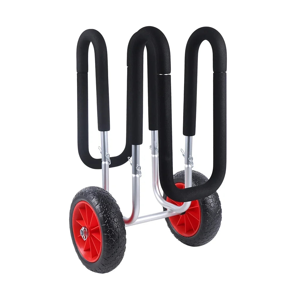 Veneer Paddle Trailer, Carrier Cart, Stand-Up Surfboard Beach Solid Airless Wheel Portable Beach Cart Board Double Aviation Cart Aluminum SUP PU