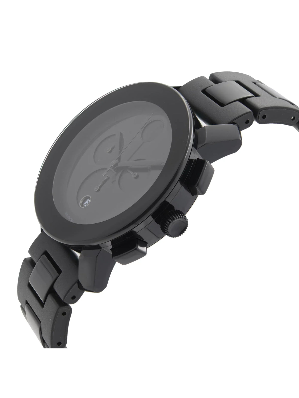 Steel 43mm Dial Movado Mens 3600048 Resin Black Quartz Plastic Watch Bold