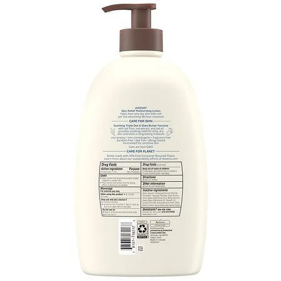 oz Lotion Relief fl Dry Aveeno Moisturizing for Skin Very Skin Fragrance-Free 33.0