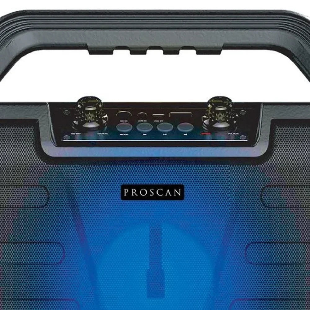 Portable Bluetooth Black FM PSP571 Radio, (Refurbished) Proscan 4 Speaker Rechargeable Restored 8W-Max in. Light-up with