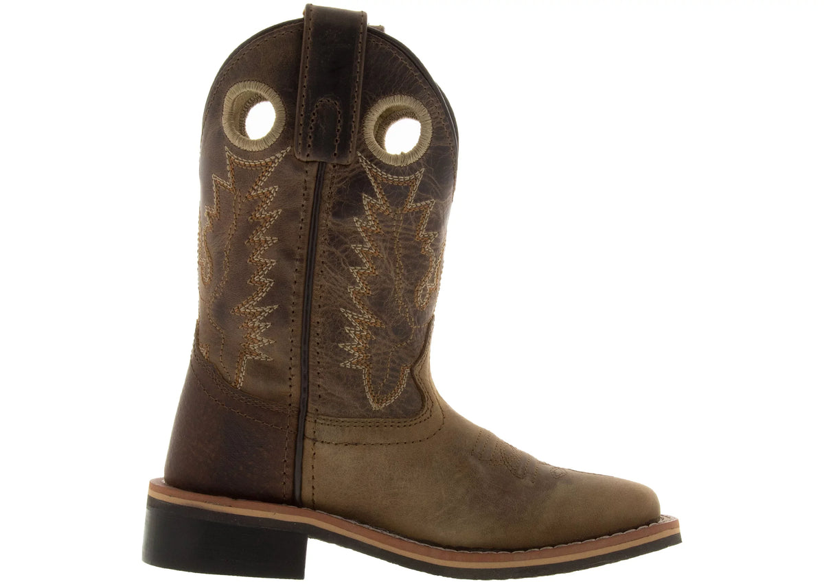Square US Western Boot Jesse Toe 12 Brown Smoky Mountain Boys' D(M)