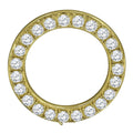 Insert Case Gold Cover Diamonds Bezel Steel 32mm Yellow Finish Solid 14K Watch Custom Simulated Stainless