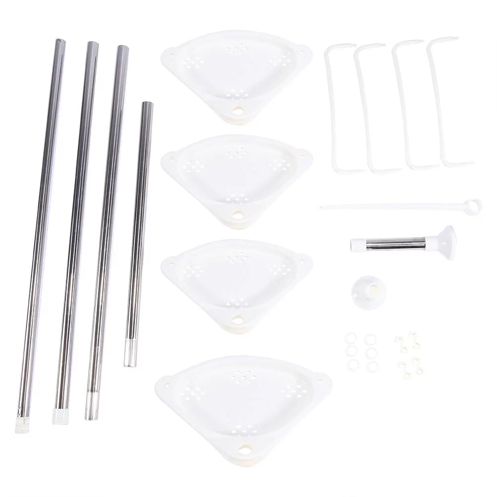 Corner Layer Shelf Vobor White Bathroom Organizer Shower White Shower Caddy Shelves, 4 with 4
