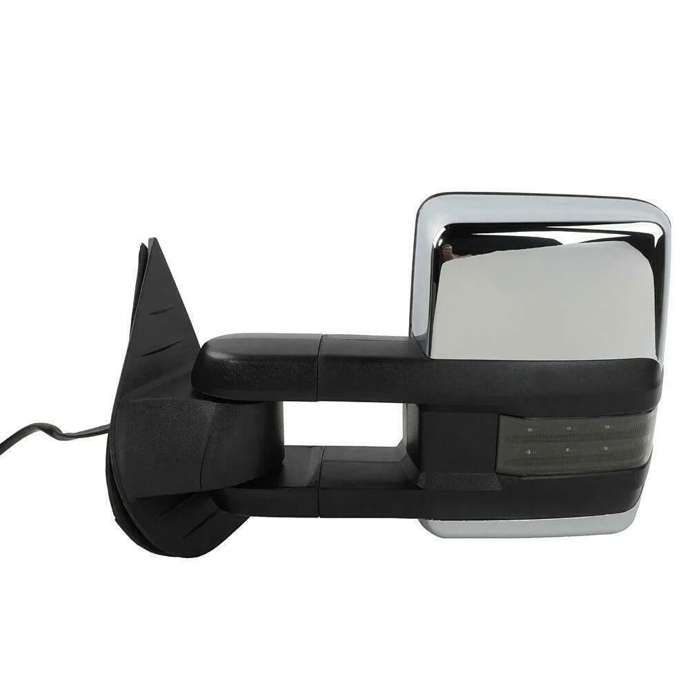 GMC Chrome Chevrolet Teledu Power Heated Mirrors For Towing Lamp Signal&Backup LED