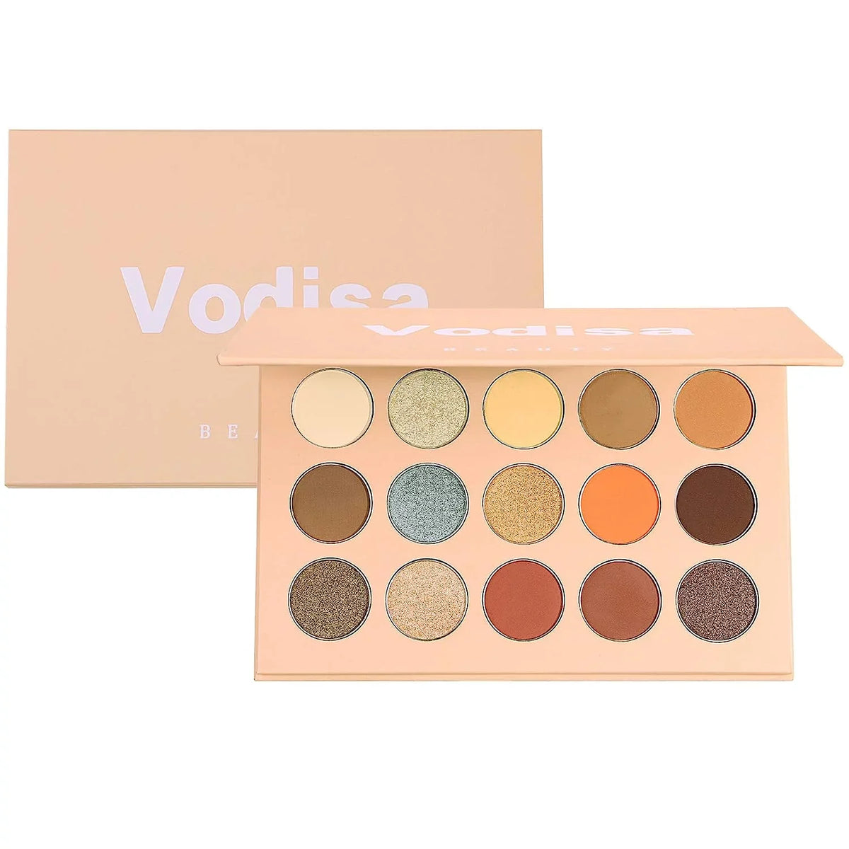 Nudes Vodisa Shadow Set Colorful Eyeshadow Natural Long Palette with Pallet Eyeshadow Waterproof Brushes Up Professional Make Shimmer Colors Makeup Eye ( Matte Warm Lasting Pigmented 15 High