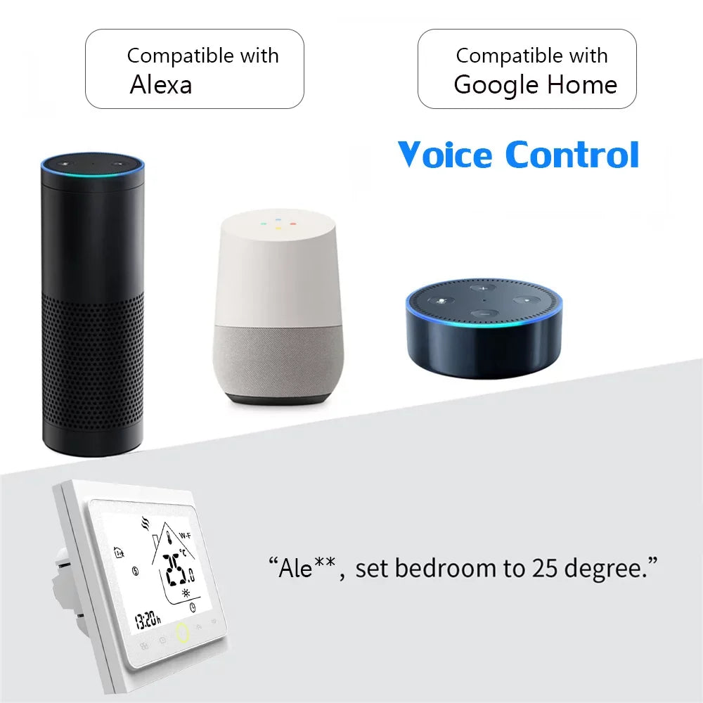 Boiler Control, Compatible Wi Temperature liquid/Gas Smart with Home Fi Tomshoo Thermostat Controller
