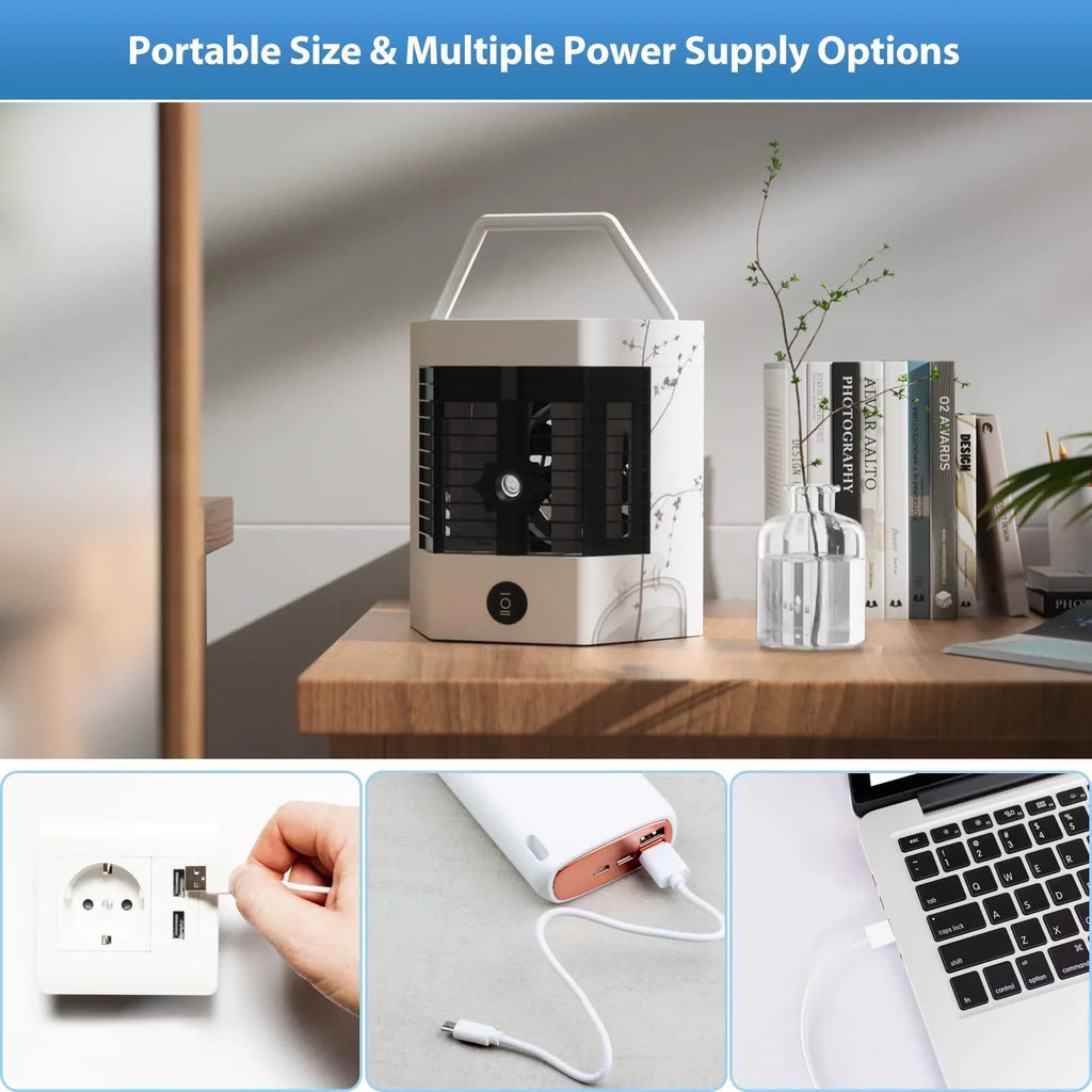 and Light Personal Cooler Easy YHAIOGS Portable Any Air Portable liquid Device to and Cool Air Like Space Home Mini Space Cooler office Conditioner Led Fill