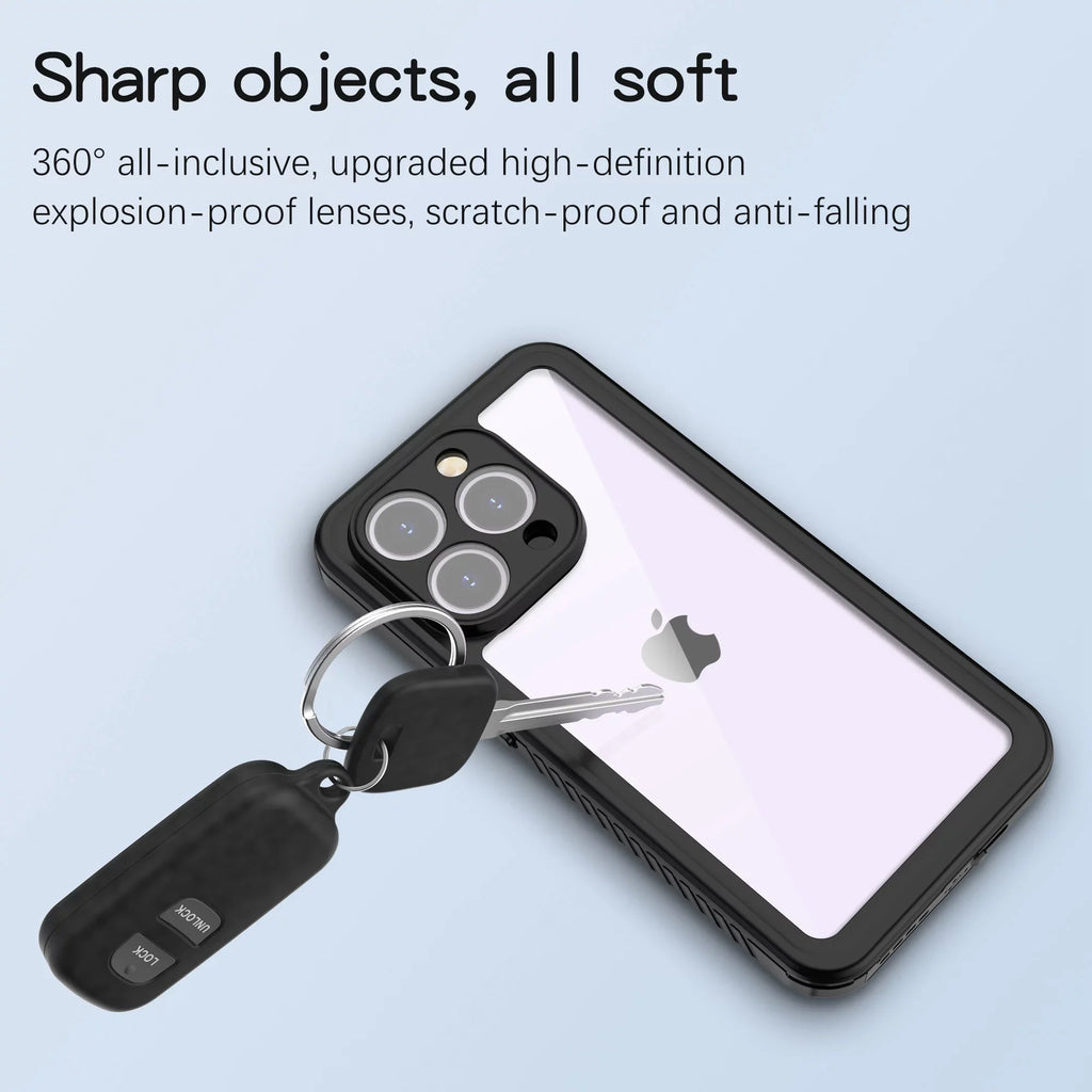6.7 Waterproof 15 Screen Dteck Built-in iPhone Black Underwater Full Case Pro IP68 Inch, Case Shockproof Protector Body for - Max Protective