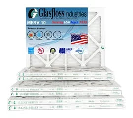 (Actual - Glasfloss - Air Made Furnace Filter 10x18x1 dimension: - USA inch) in -Qty:4 17.5x7/8 9.5 x 10 MERV