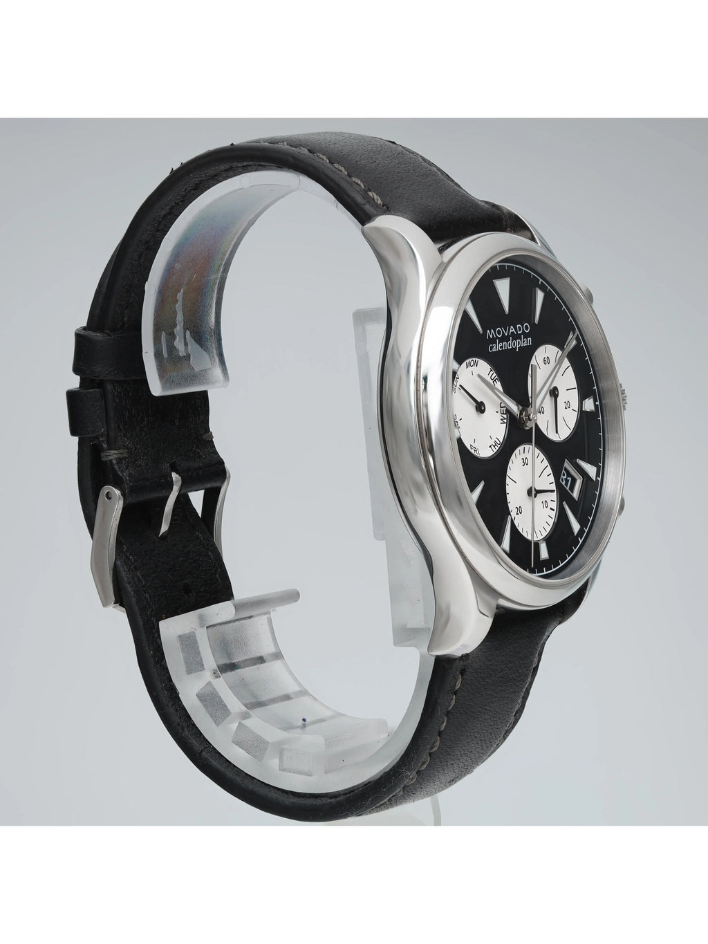 Quartz Men Black Dial Movado Watch 3650005 Heritage Steel