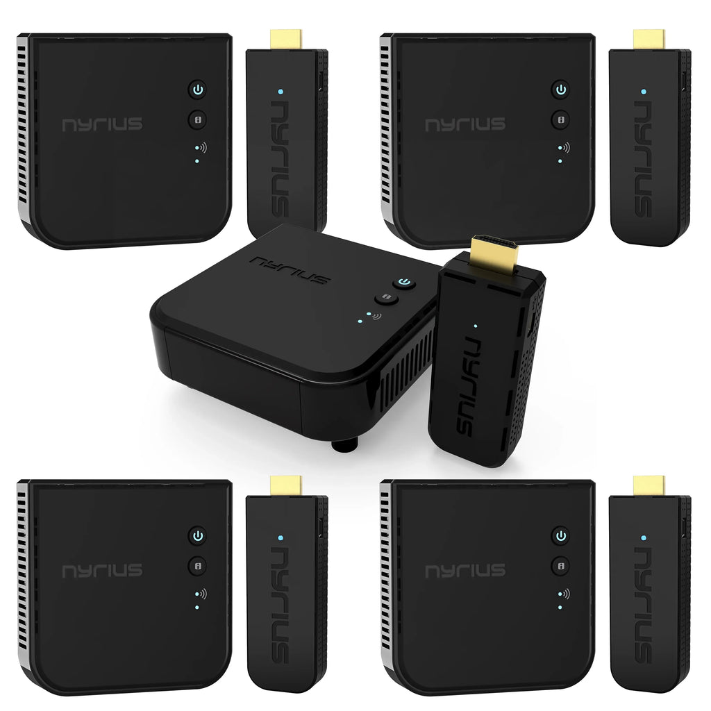 Pack Wireless Laptop, and Stream Nyrius Drones, 1080p Pro Netflix, PS4, HD to from HDMI 5 Pro Receiver Transmitter Camera, YouTube, Cable, to HDTV/Projector/Monitor PC, 3D - Aries Video