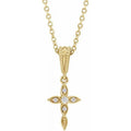 Necklace Cross Yellow 14K Vintage-Inspired Diamond Petite .03 16-18" CTW 87053:702:P Natural