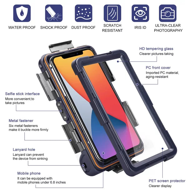 And Lanyard [15m/50ft] Surfing Swimming Diving to Case Inch Housing Photo 6.9 UrbanX for Phones Snorkeling Video Waterproof Premium Underwater Up Protective Professional LCD with Xperia all XZ