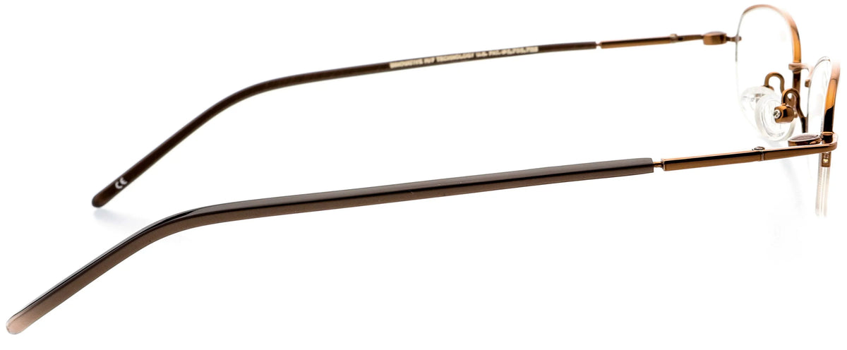Frame - Rim Eyewear RX, Oval Optical Shape, - Cocoa Prescription Metal Half Eyeglasses