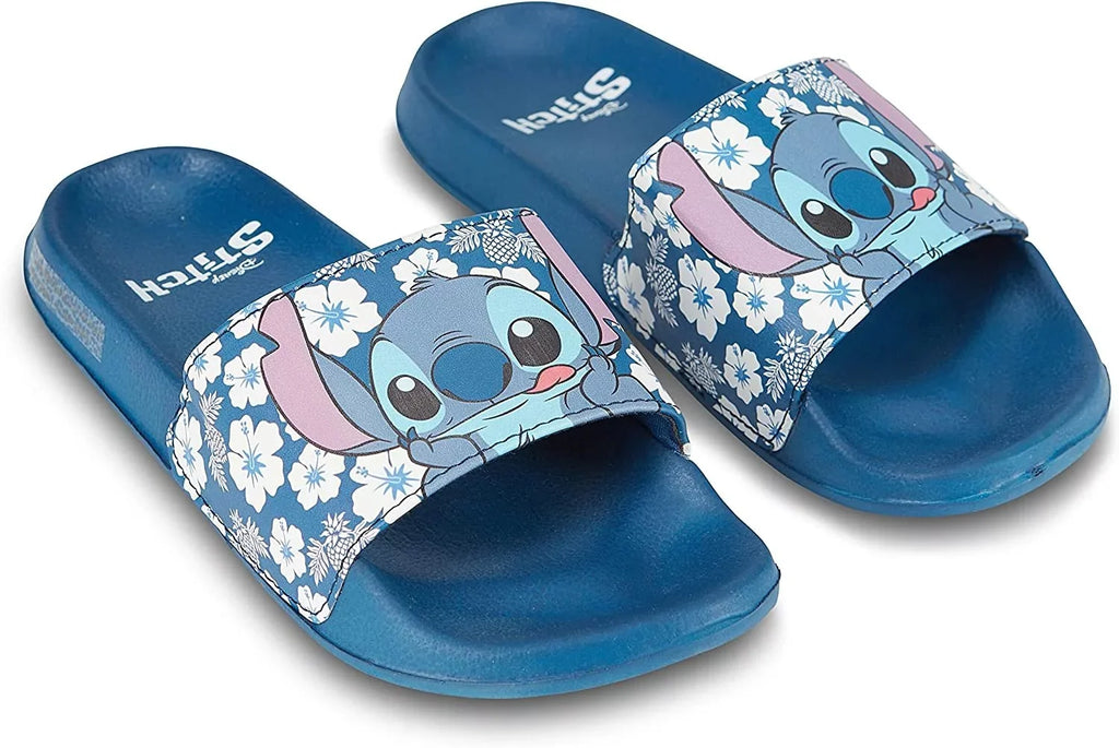 Ladies Blue Sandals Slides, Stitch Printed Stitch Disney Women and for Slip-On Lilo 8 -