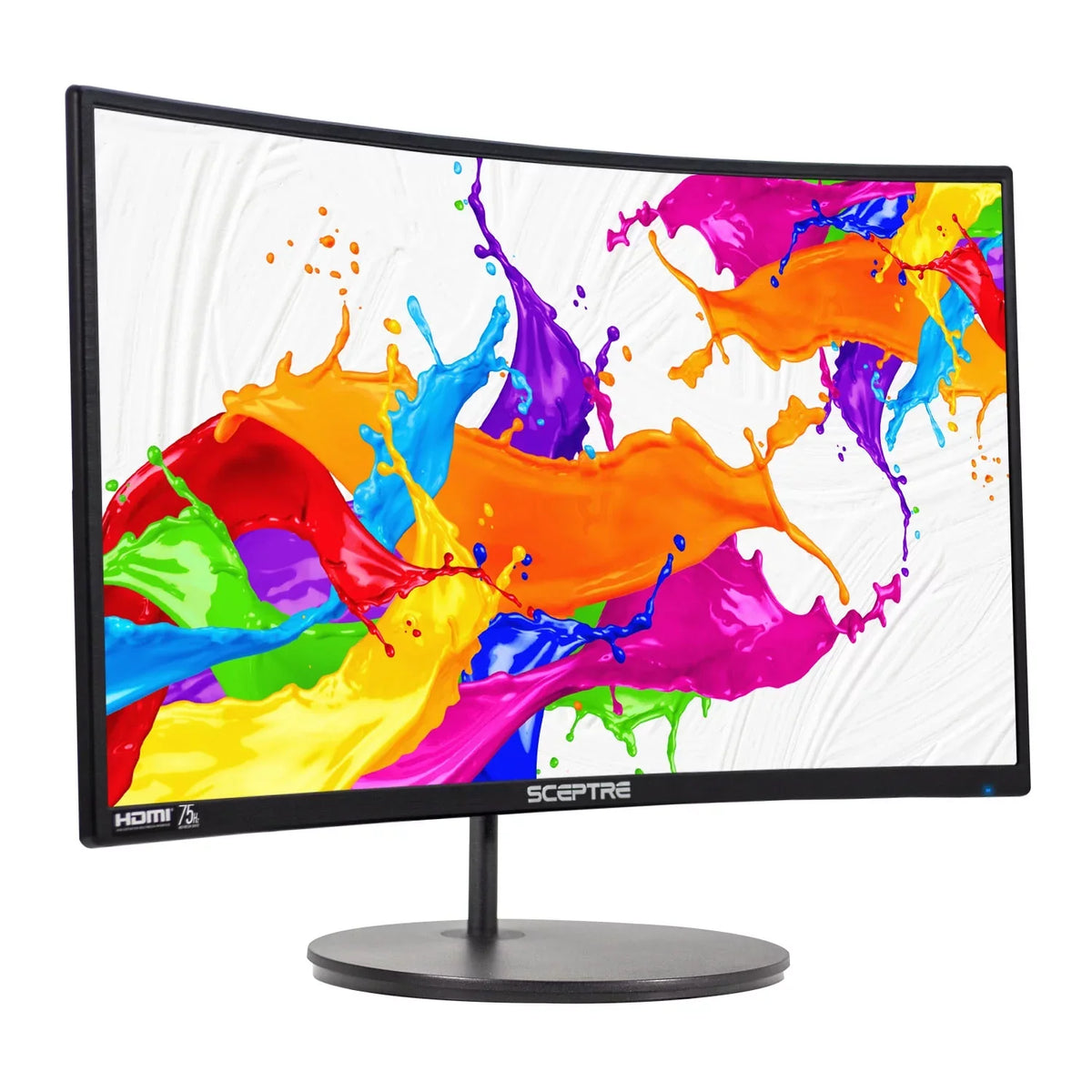 Speakers 1080P Full LED Sceptre Thin Curved 75Hz VGA HD Ultra HDMI DisplayPort Black Monitor Metal Gaming 24" C248W-1920R