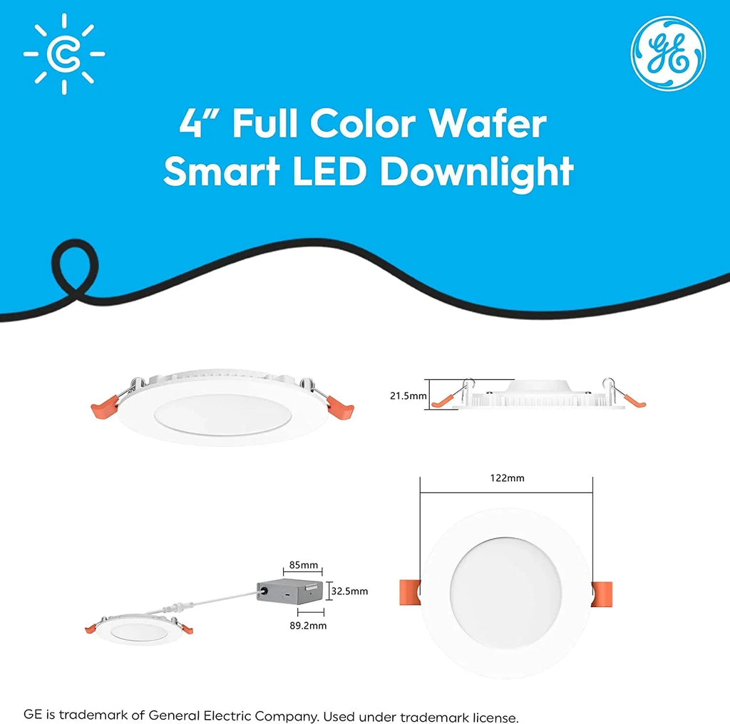 (3 Color Pack) Reveal 4 Changing Smart Lights, Fixture, , HD+ Alexa CYNC LED 13 and Full LED Inches and with Watts, Wafer Downlight Amazon Works Lights, YGDU