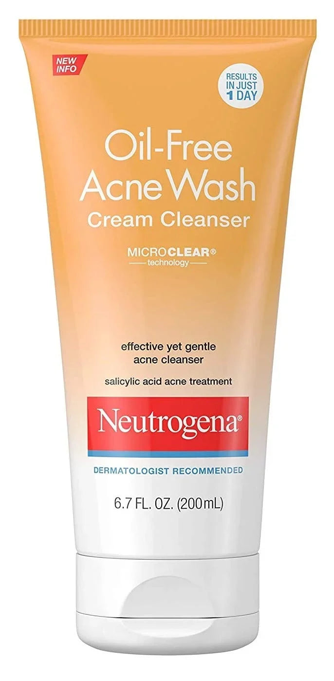 Cleanser Neutrogena (200Ml) 6.7 Ounce 3) Acne Wash Cream Of (Pack