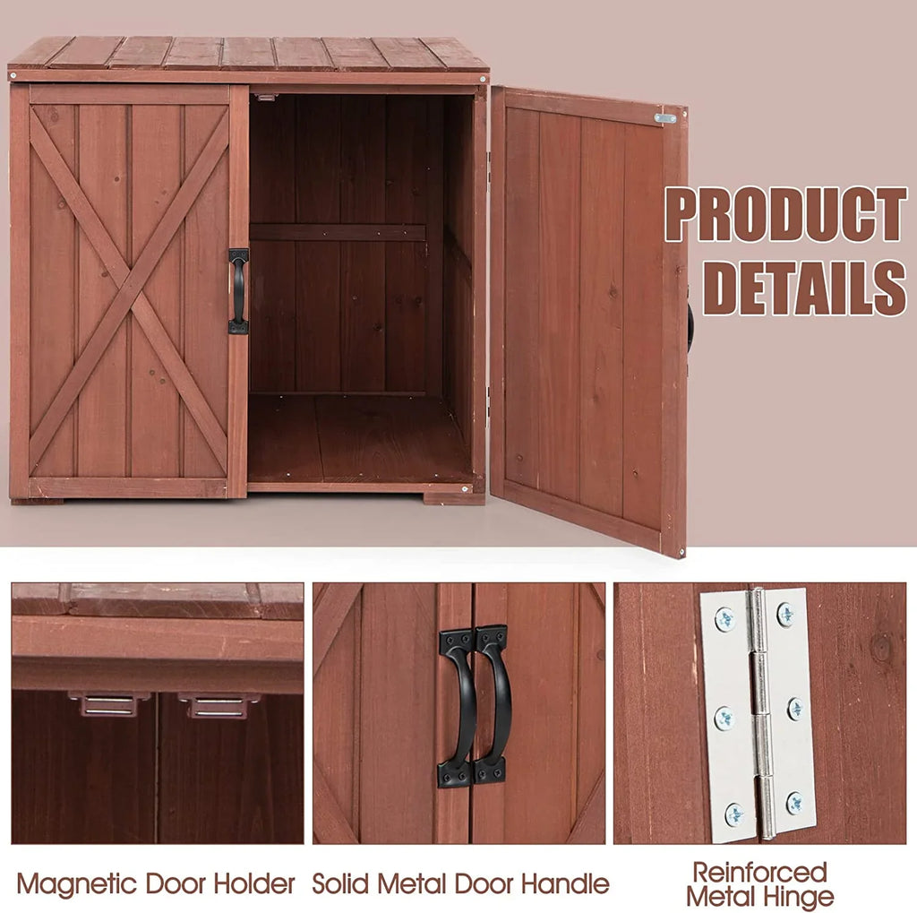 Storage 22" x 30" Storage Backyard Storage Easy (Brown) Garden Porch, exterior Countertop, W/Spacious 28.5" Tool 30" Wooden Assembly, Cabinet & Deck Box x Inner for Space Box,