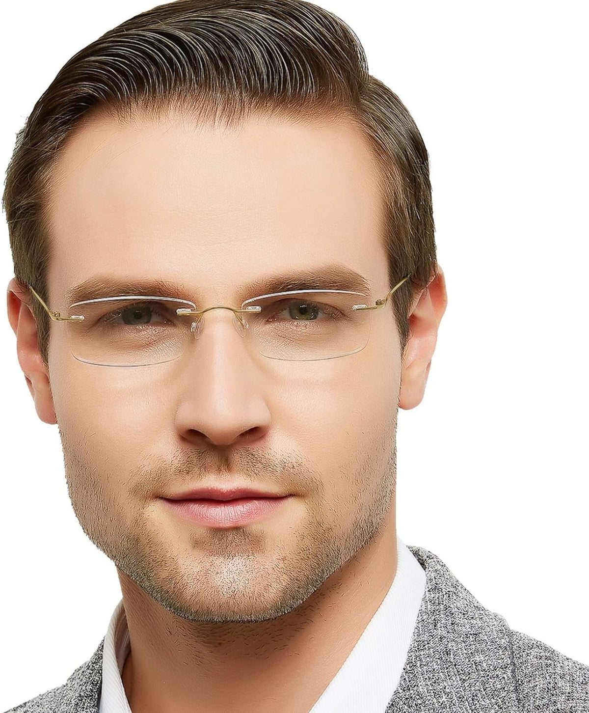Titanium 3.0 Reading For magnification 1.75 2.0 Reader 1.75 Trendy Glasses Clear 1.25 2.5 Lens Frameless Women 2.25 OCCI 1.0 1.5 3.5 Men 2.75 CHIARI with