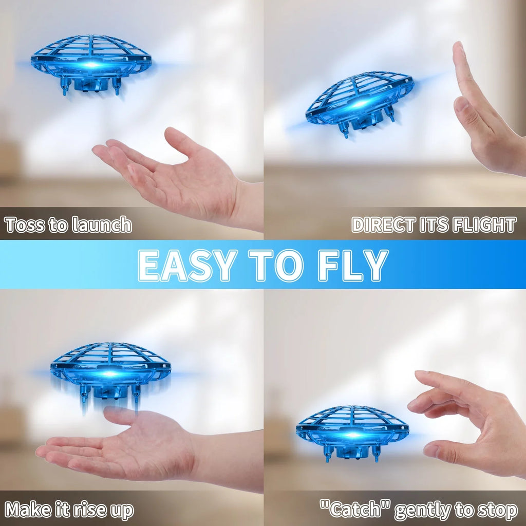 Motion JOY Girls with SUPER and Toy Flying Sensor for Drone,Small Ball Hands Kids Drone Adults, Hand Free for Drone or Toy UFO light Operated Boys Mini