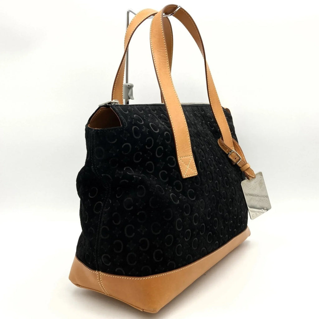 MC00 fashion Pre-Owned ladies leather suede C macadam (Good) USED handbag bag black tote 1 CELINE
