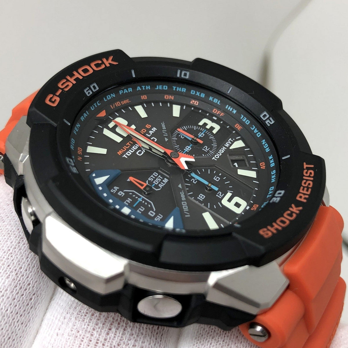 Mikunigaoka Black GW-3000M-4AER (Good) Watch Analog Pre-Owned Men's ITUCHLKMSUYO G-SHOCK Solar Resin CASIO COCKPIT Stainless Store SKY Radio Orange Tough Steel