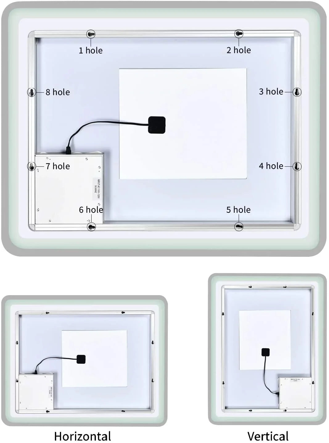 CoSoTower Simple Deluxe Bathroom Inch with Makeup 36 Wall x White/Warm Large Transparent 28 Light（Horizontal/Vertical）, Anti-Fog LED Mirror Vanity Dimmable