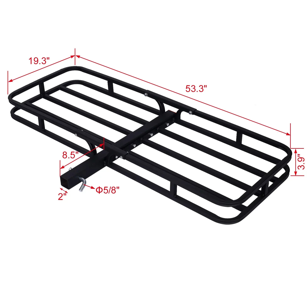 Hitch 2" Rack for Basket RV's, Luggage Cargo Cars Carrier, Vans, with Hitch Cargo - Steel 500-lb Rack Trucks, Mount Load Capacity, Rear Black Receiver SUV's,