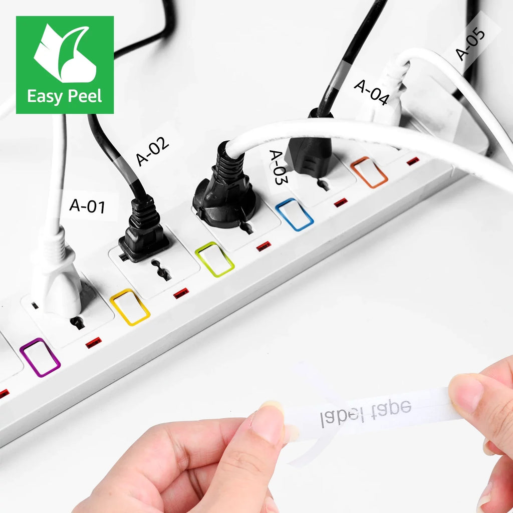 Cable 8m TZ-FX131 Wire Clear TZ on TZe-FX131 12mm TZe-131 for TZe Brother P-touch GREENCYCLE Compatible Flexible Label Tape 50PK TZ-131 x ID Black