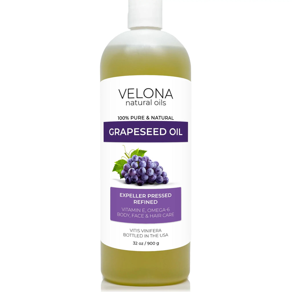 Velona Natural - Body, oz | Face, 32 | 100% Grapeseed Carrier pressed Skin, | Refined, and Cold Hair Care Oil Oil Pure Cooking,