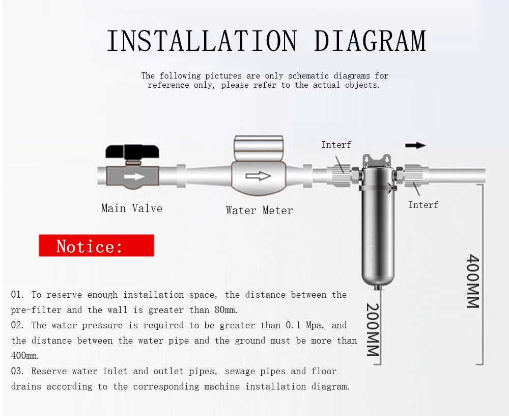 inch liquid for inch 10 Stainless Filter 304 1 Whole House Filter Front Steel TECHTONGDA Housing Purification NPT liquid 8000L/h
