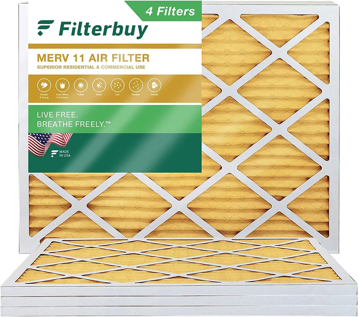 (4-Pack) HVAC 11 Pleated 12x16x1 Filters Filterbuy Furnace MERV Air AC