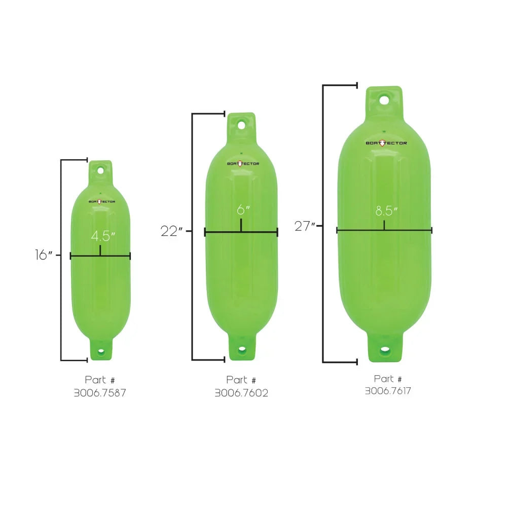 16", BoatTector 4.5" Value Extreme 3006.7587 x Max Fender Inflatable 2-Pack Neon Green -