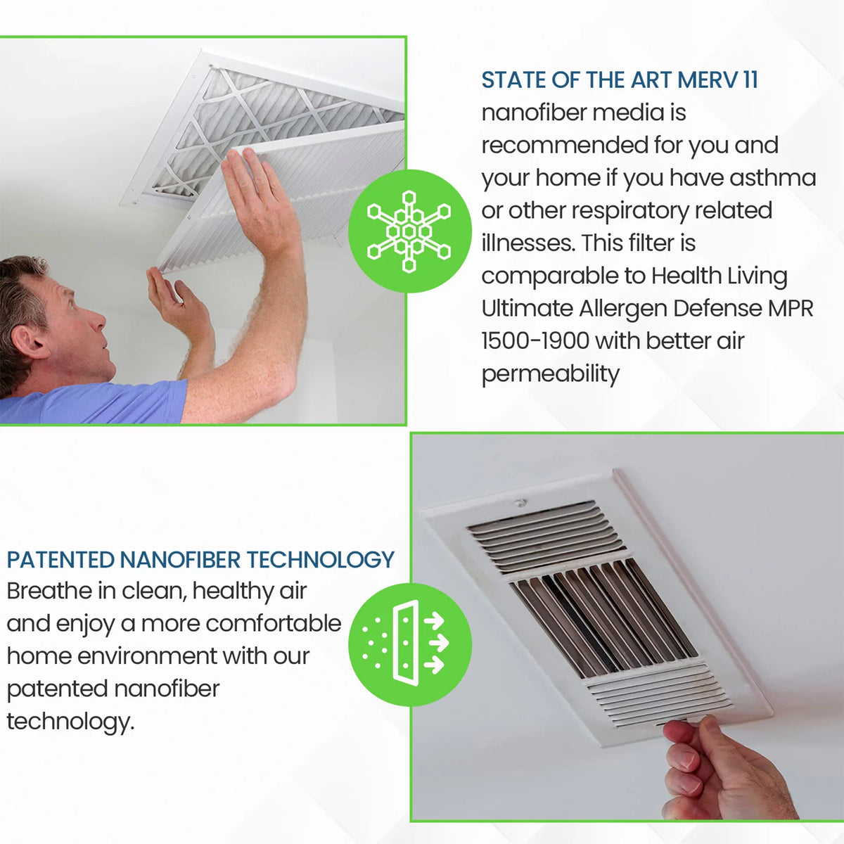 Air 11 6500 Home 16x20x1 Filti Pack) Pleated (4 MERV Furnace HVAC Filter