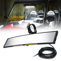 2" View 13" w/ Xprite LED Aluminum 1.75" Dome Mirror Rollbars Integrated - Rear UTV Lights Clear fits