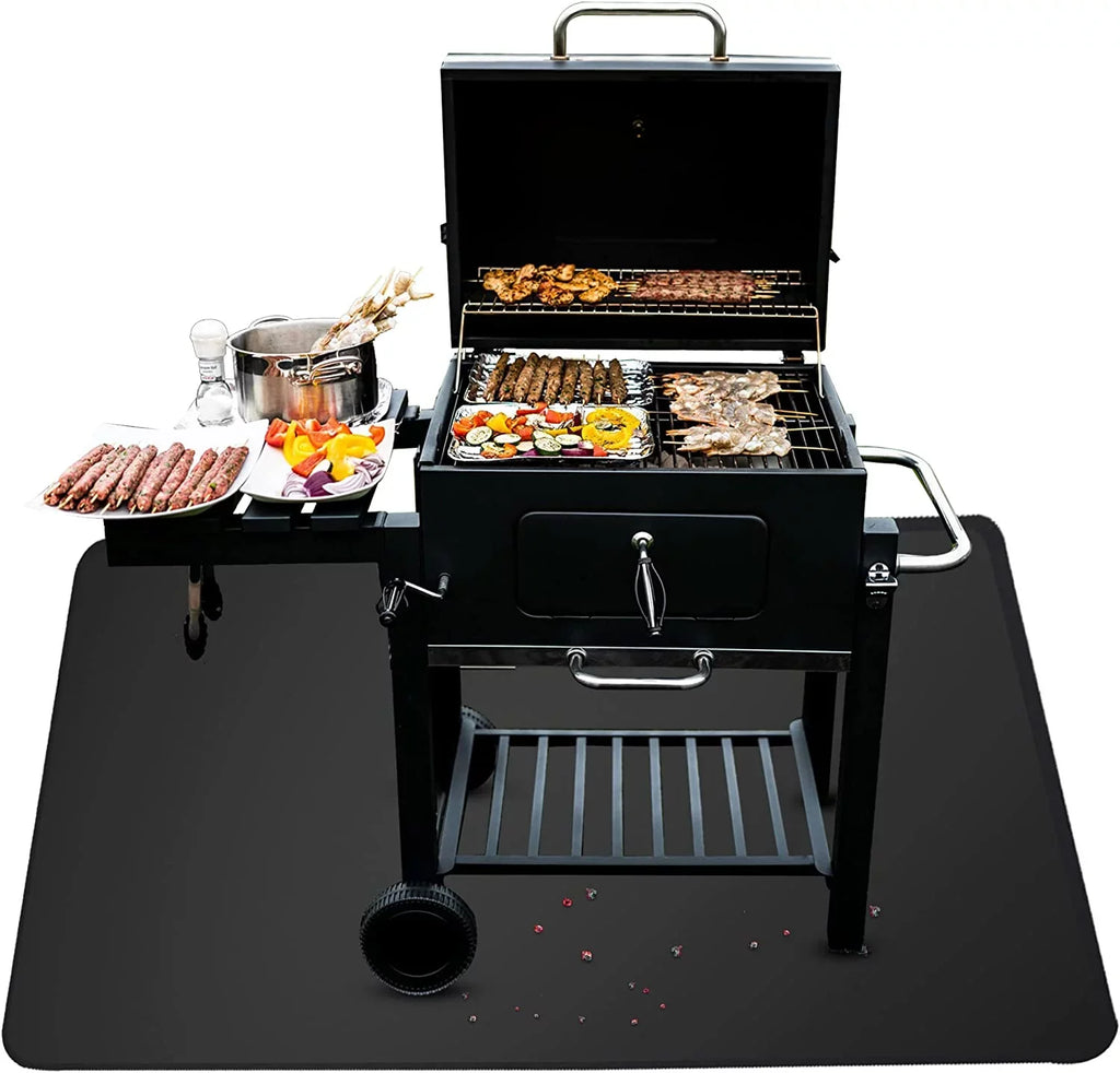 Grills, Pit Under Smokers, Top, Flat Black Grill Charcoal, AXOMRFC for Indoor Fire Fireproof for exterior Gas Mat Mat Deck Protector, Grill Grill, Mat Mat, for Fireplace 60*48inch BBQ exterior Mat