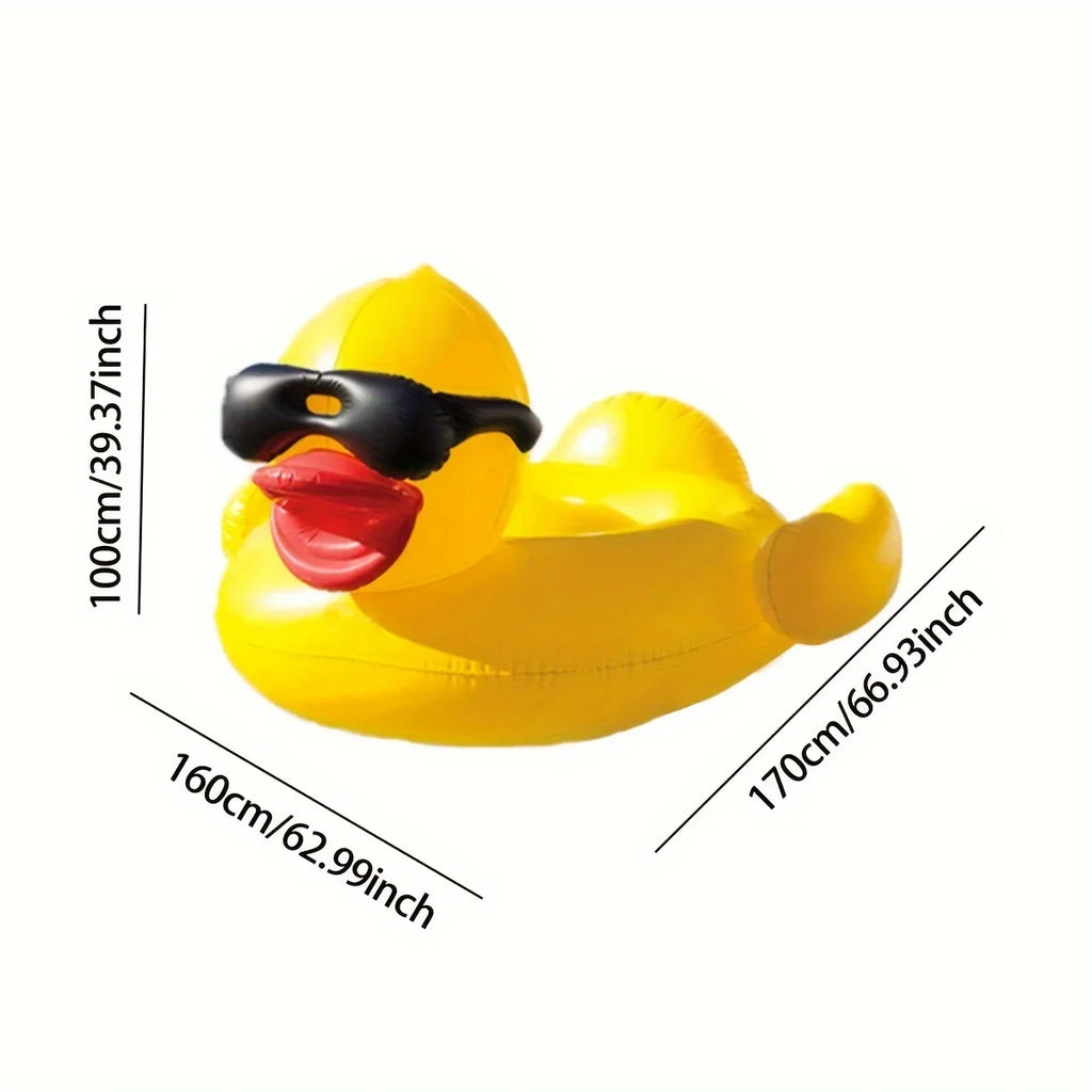 Inflatable Two Beverage Raft, 1pc Holders Toy liquid PVC Yellow Duck With Floating Big