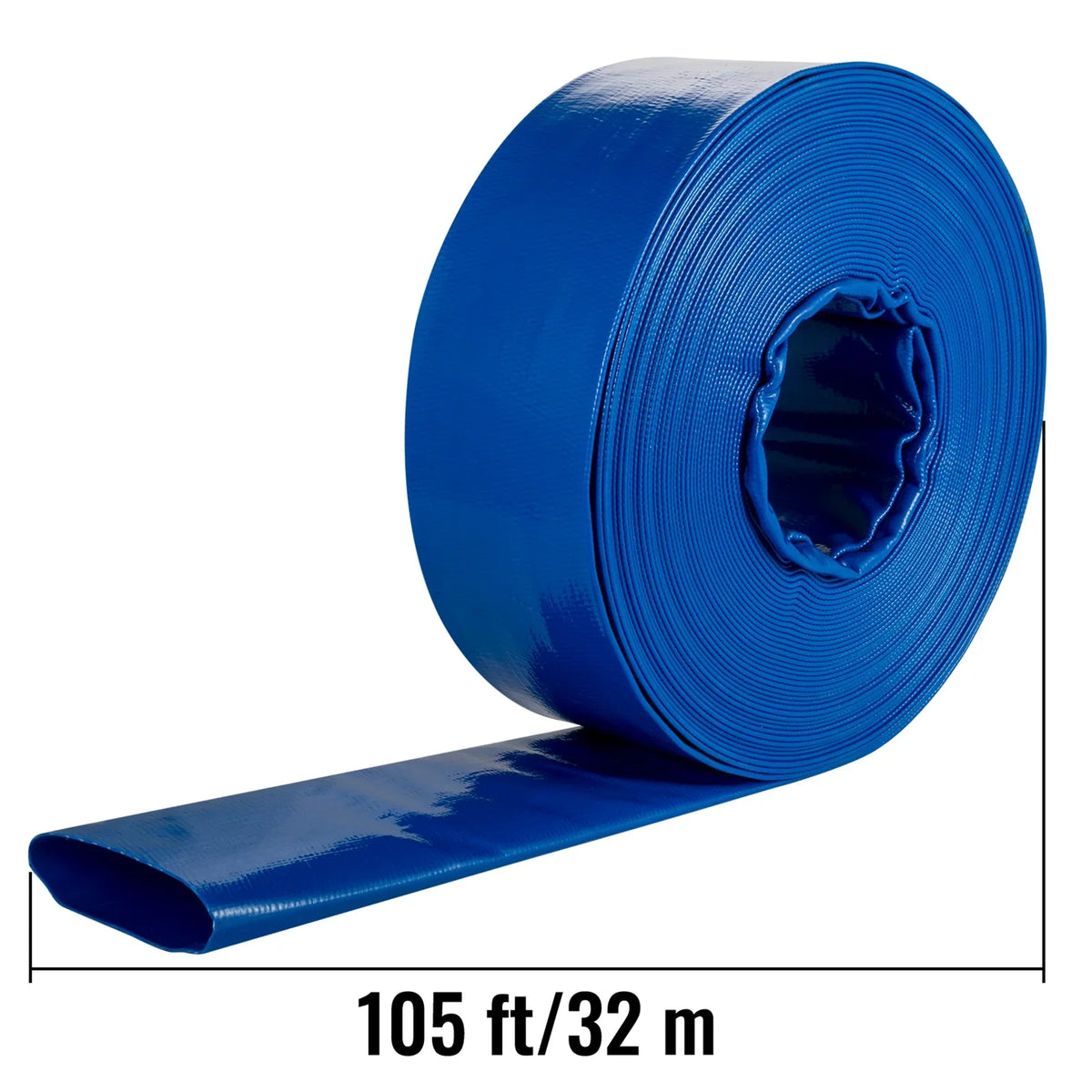 Clamps, Hose x Hose, Transfer Duty Burst-proof, Pool for climate-proof & 1-1/2" 105', Ideal Fabric Lay BENTISM liquid Backwash Heavy with Swimming Drain Discharge Flat PVC Hose, &